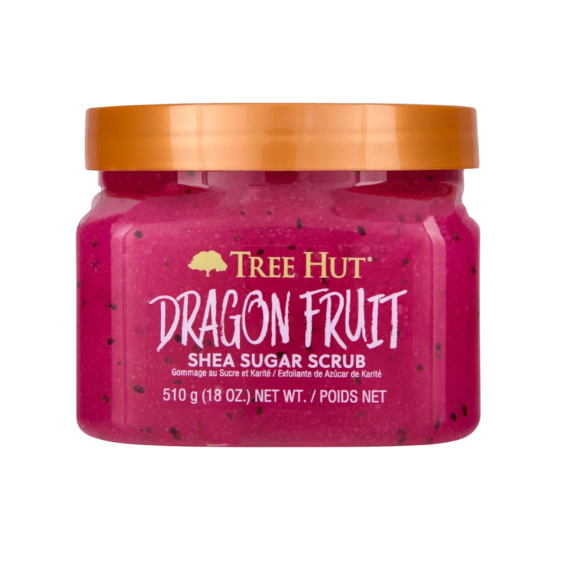 075371003905 Tree Hut Shea Sugar Scrub Dragon Fruit exfolieert en hydrateert de huid intensief voor een zachte, gladde huid. Inhoud 510 gram.