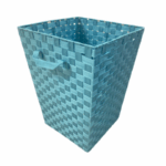 Kennedy gevlochten wasmand van kunststof in sapphire kleur met handgreep