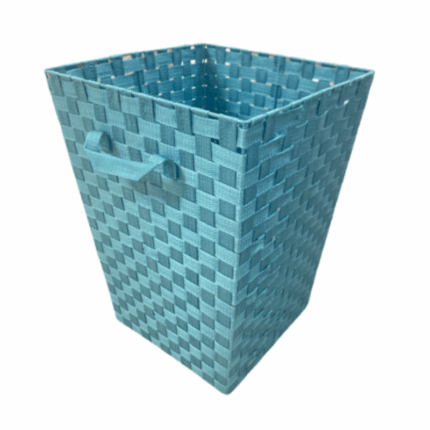 Kennedy gevlochten wasmand van kunststof in sapphire kleur met handgreep