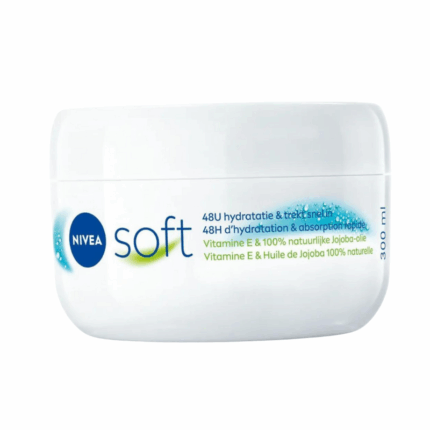 Nivea Soft hydraterende crème verpakking met vitamine E en jojoba-olie