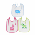 FenFang kinder slabbetjes set van 3 stuks met dierenprint in diverse kleuren