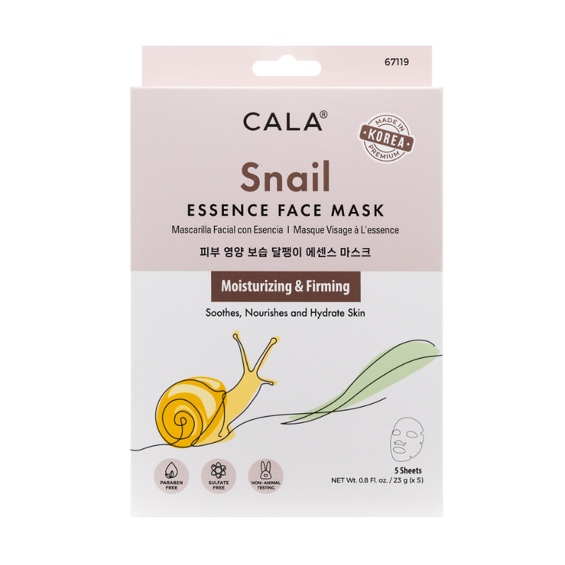 616513671196 (1) Cala Face Mask Moisturizing & Firming Snail Essence 5×23 g sheetmasker
