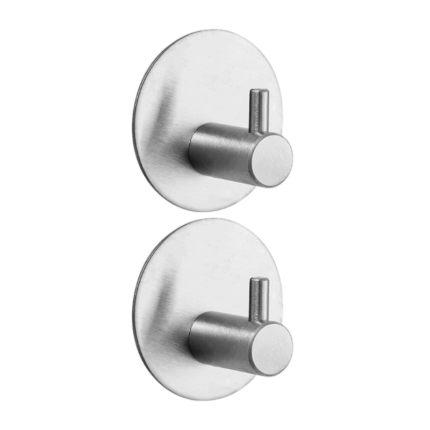Life Art zelfklevende wandhaken van roestvrij staal – set van 2 – 5.2x2.8 cm