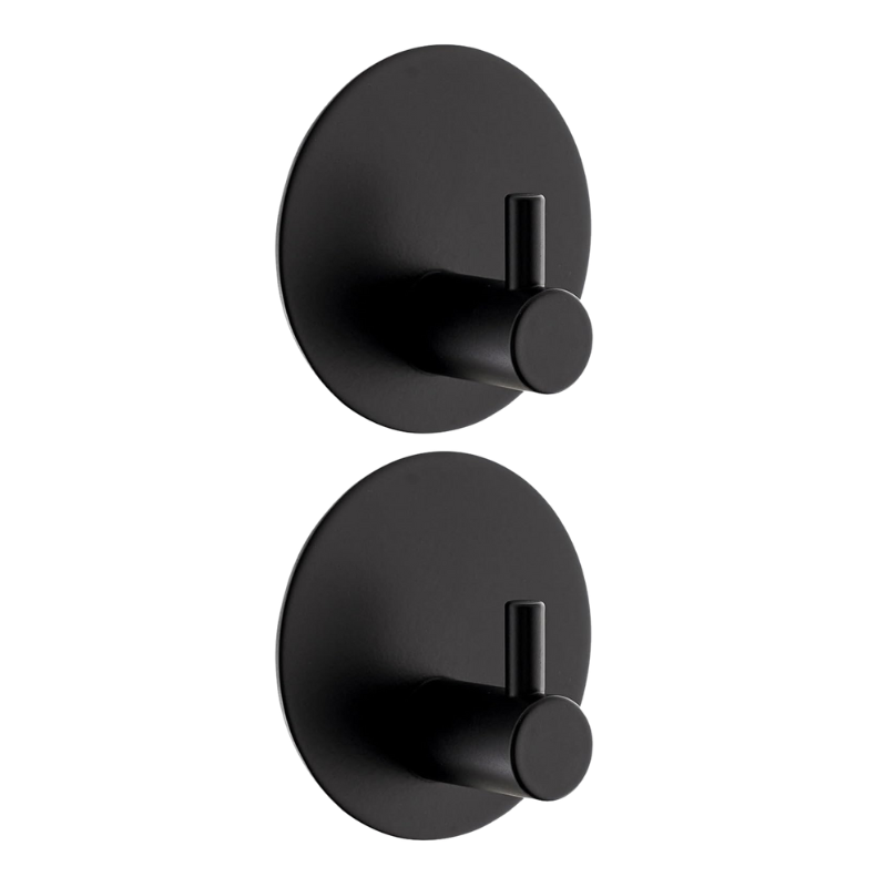 7012403889 Life Art Zelfklevende Wandhaken 2 Stuks Zwart – 5.2×2.8 cm - Afbeelding 1