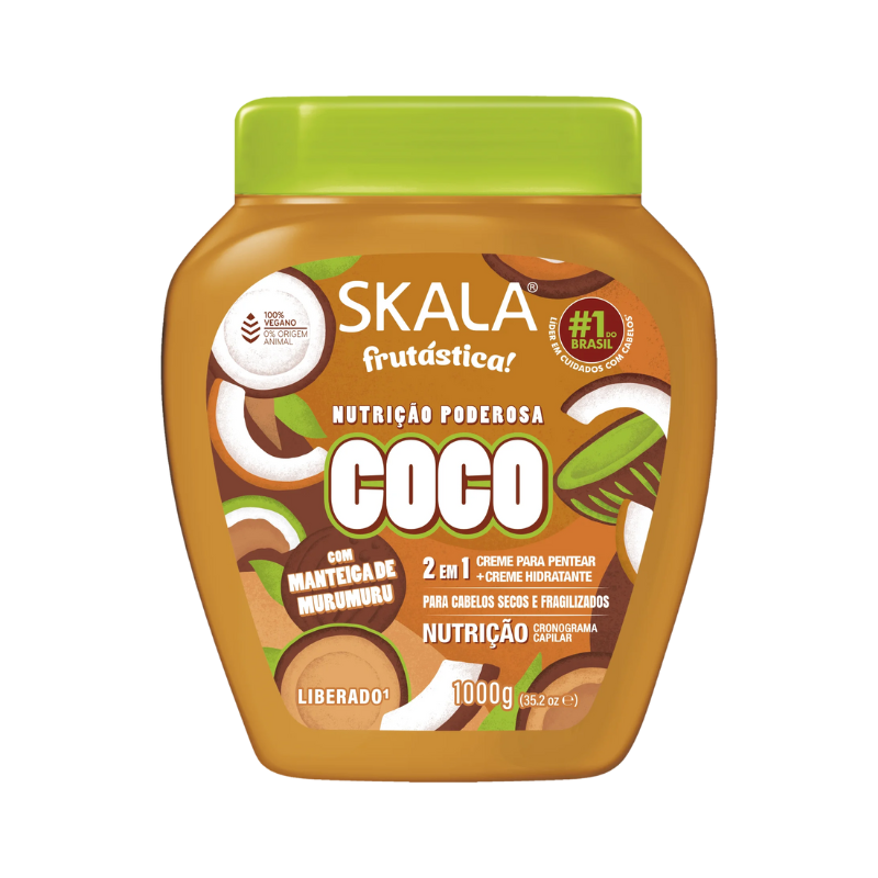 7897042010974 Skala Frutástica Coco haarconditioner 1000g pot met kokos extract en murumuru boter voor droog en beschadigd haar