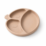 Siliconen kinderbord met zuignappen en vakverdeling in neutrale kleur