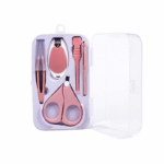 Baby verzorgingsset 5-delig met nagelknipper, schaartje en opbergdoosje