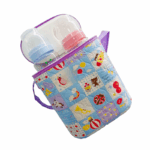 Baby flessenwarmhouder voor 2 flessen met ritssluiting en draaglus