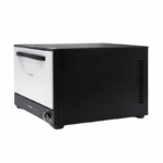 Global gasoven 107 liter zwart wit vrijstaand model met draaiknop voorzijde