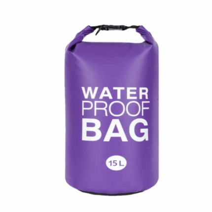 Waterdichte dry bag 15 liter paars
