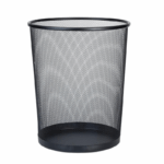 Homestar metalen prullenbak van zwart metaalgaas met ronde vorm – 29×33 cm