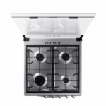 Samsung gasfornuis met 4 branders en ruime oven in Silver Look