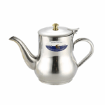 Roestvrijstalen theepot van 24 oz met schenktuit, handvat en deksel, geschikt voor het zetten en schenken van thee.