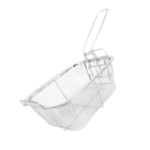 Rechthoekige RVS frituurmand met handgreep voor friteuse