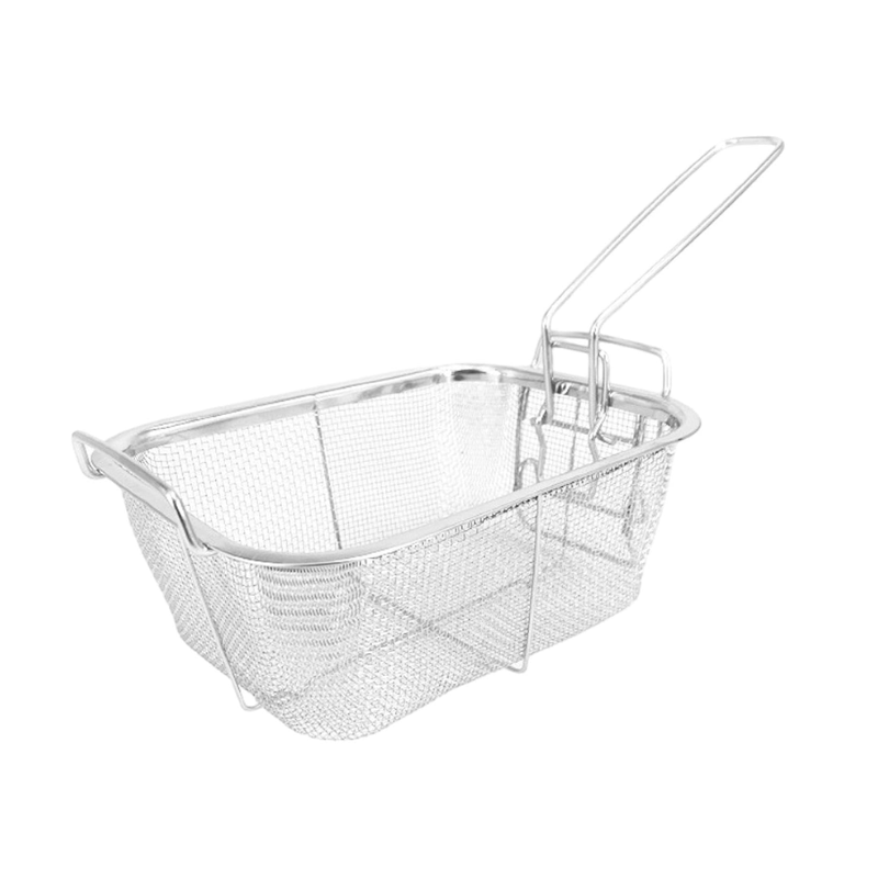 1477105163 Rechthoekige RVS frituurmand met handgreep voor friteuse