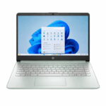 HP 14 inch laptop groen vooraanzicht open met scherm