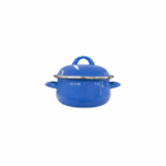 Emaille kookpot met deksel 16x8,3 cm in diverse kleuren op witte achtergrond