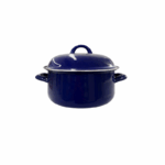 Emaille kookpot met deksel 18x9 cm in diverse kleuren op witte achtergrond