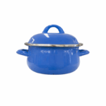 Emaille kookpot met deksel 20x9,9 cm in diverse kleuren op witte achtergrond