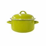 Emaille kookpot met deksel 20x9,9 cm in diverse kleuren op witte achtergrond