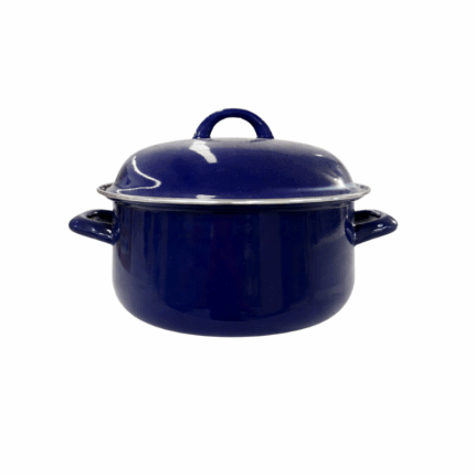 Emaille kookpot met deksel 20x9,9 cm in diverse kleuren op witte achtergrond