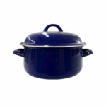 Emaille kookpot met deksel 22x10,8 cm in diverse kleuren op witte achtergrond