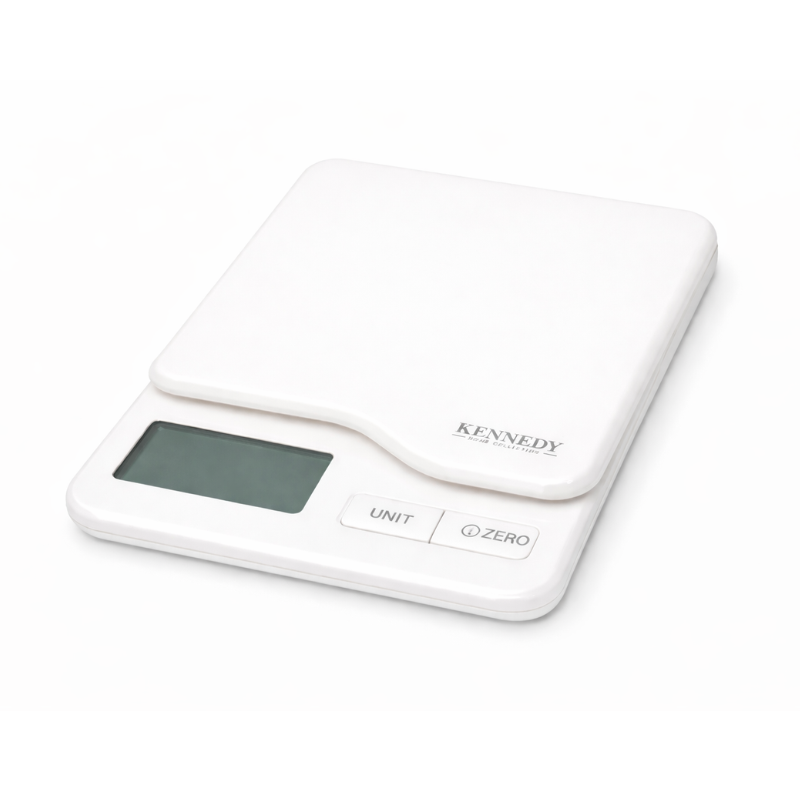 752254 Kennedy digitale keukenweegschaal wit met LCD display en zero functie