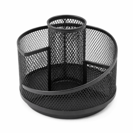 360 graden draaibare metalen mesh bureau organizer met meerdere vakken