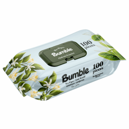 Bumble Wipes Mediterranean Breeze verpakking met 100 vochtige doekjes