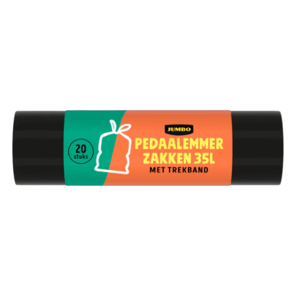 Jumbo pedaalemmer zakken met trekband 35 liter 20 stuks
