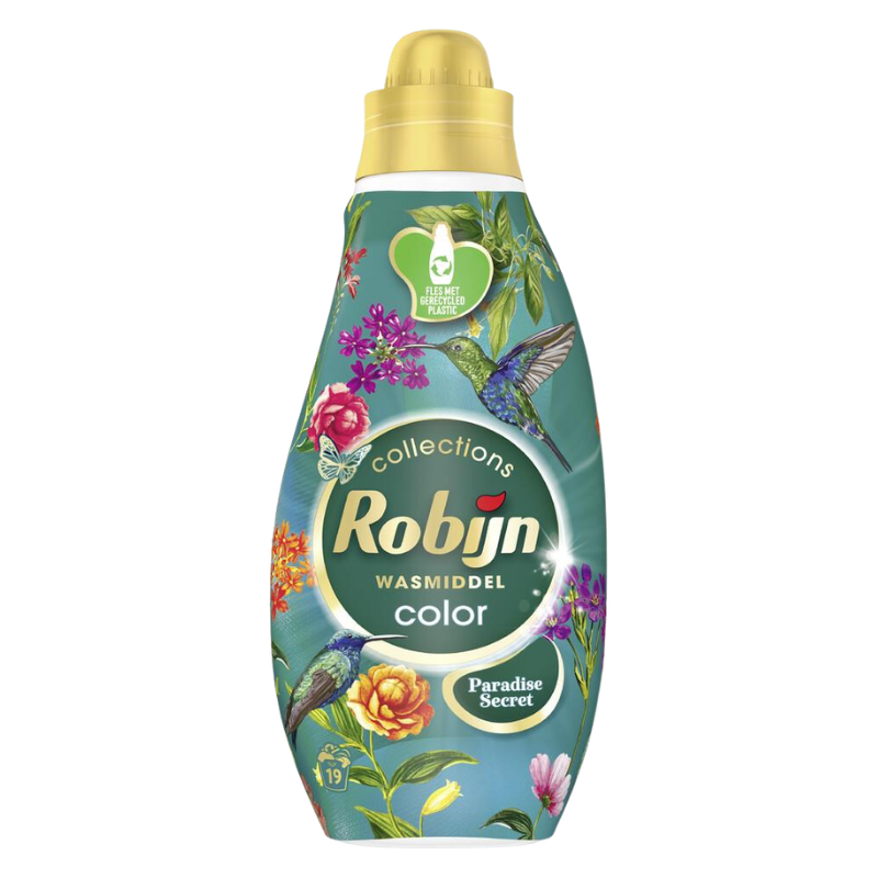 8720181098949 Robijn Wasmiddel Color Paradise Secret 665 ml fles voor gekleurde was