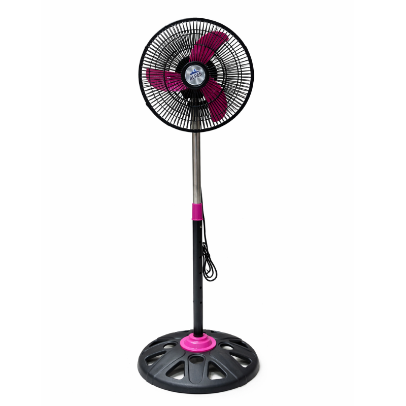 APS9594PINK Alpes staande ventilator 10 inch roze met verstelbare standaard en ronde voet