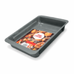 Betty Crocker braadslede met grijze metalen afwerking en rechthoekig ontwerp