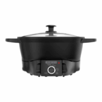 Black+Decker elektrische slowcooker multicooker met draaiknop en glazen deksel