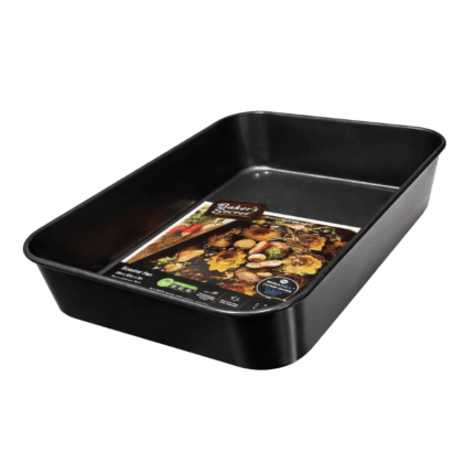 Zwart Baker's Secret bakblik rechthoekig met antiaanbaklaag 38x25.5x7.5 cm