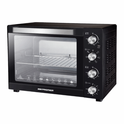 60L elektrische toaster oven zwart met convectie en rotisserie