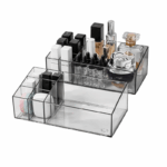 Transparante make-up organizer met meerdere opbergvakken voor cosmetica en beautyproducten