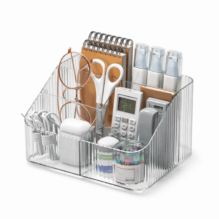 Transparante multifunctionele bureau en make-up organizer met meerdere opbergvakken