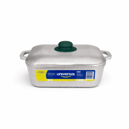 Universal aluminium braadpan met deksel rechthoekig 20 cm