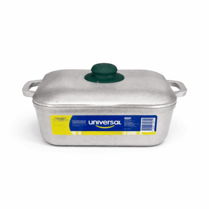 Universal aluminium braadpan met deksel rechthoekig 24 cm