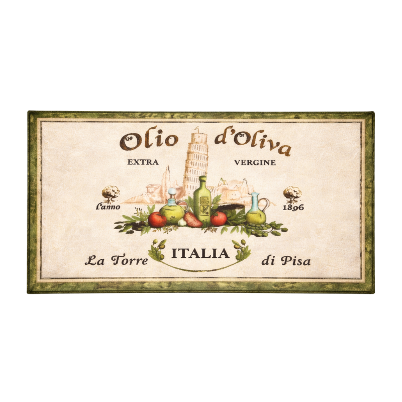 OLIO50X100 (3) Olio keukenmat met Italiaanse olijfolie print 50x100 cm