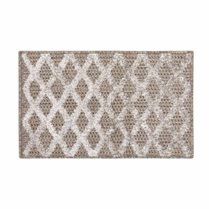 Soho deurmat ruitpatroon beige bruin 50x80 cm schoonloopmat