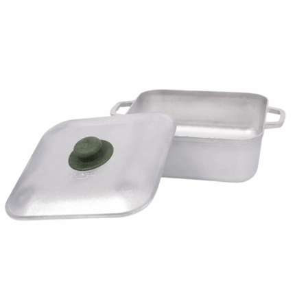 Universal aluminium braadpan met deksel rechthoekig 24 cm
