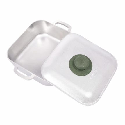 Universal aluminium braadpan met deksel rechthoekig 20 cm