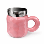 Porseleinen Mok met Deksel - Diverse Kleuren - Afbeelding 2