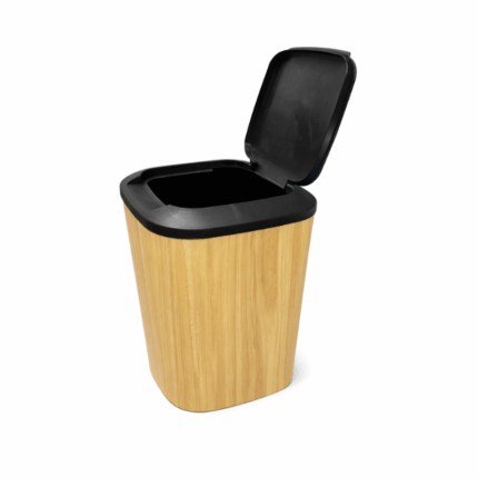 Ezy prullenbak met liftdeksel houtlook 5 liter afvalbak