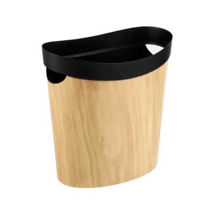 Ezy ovale prullenbak houtlook 12 liter open afvalbak