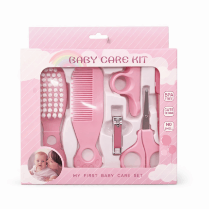 Beidile babyverzorgingsset 7 stuks blauw met borstel kam nagelknipper en schaar