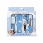 Beidile babyverzorgingsset 7 stuks blauw met borstel kam nagelknipper en schaar