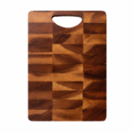 Kitchen Details houten snijplank met handgreep en blokpatroon design 24x32.5 cm